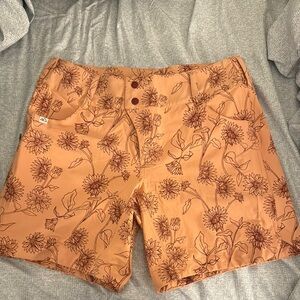 Wild Rye Floral Patterned Orange Women Shorts